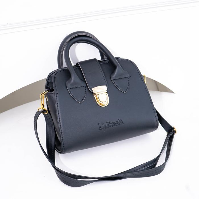 Deliwafa - Selempang Wanita Slingbag Premium Tas Victor - BLACK