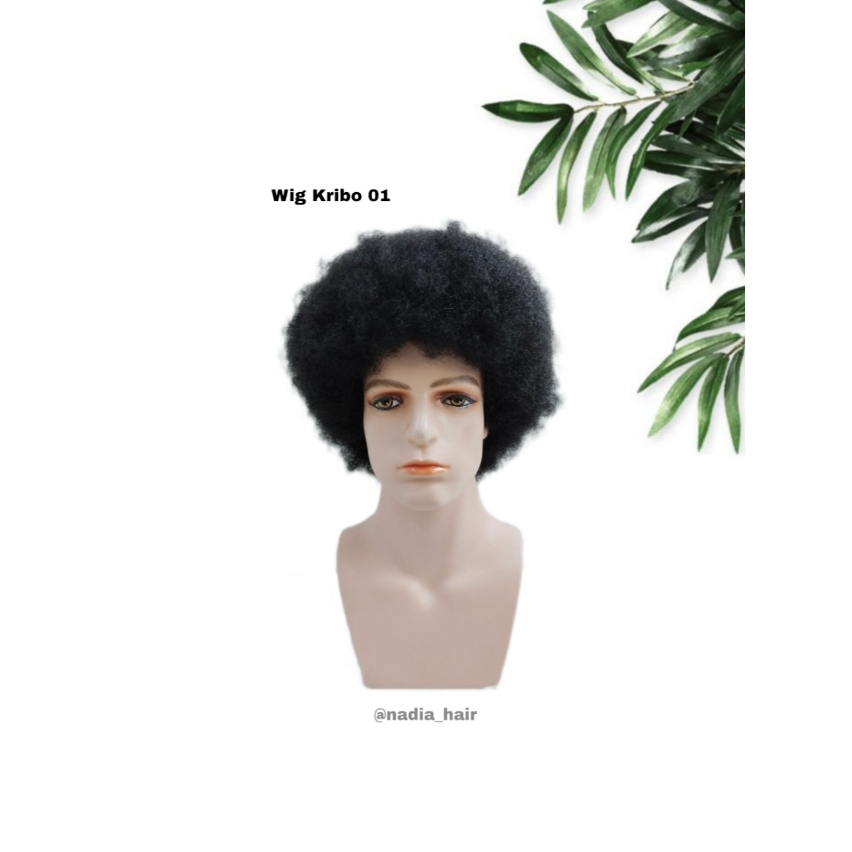 SALEWig Kribo/Rambut Palsu Kribo Pria/Rambut Palsu Keriting BesarTERMURAH