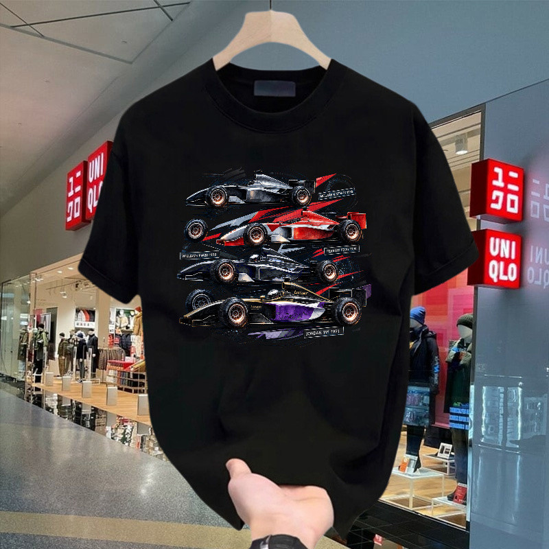 Kaos T Shirt Fitted Tshirt Formula Racing Vintage Race Car Open Wheel Racing Motorsport Shirt Retro 