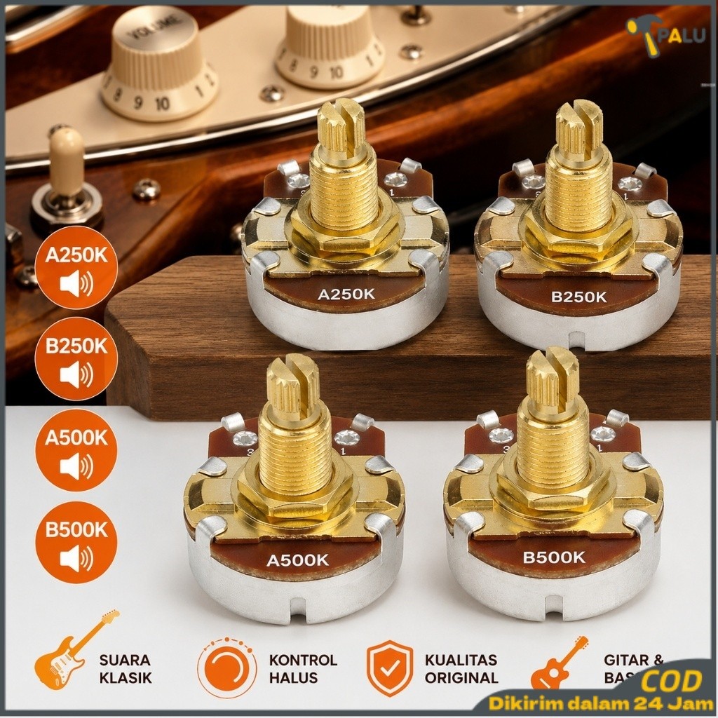 Potensio CTS Jumbo /potensio gitar & bass original CTS 250K / CTS 500K vintage taper split shaft jum