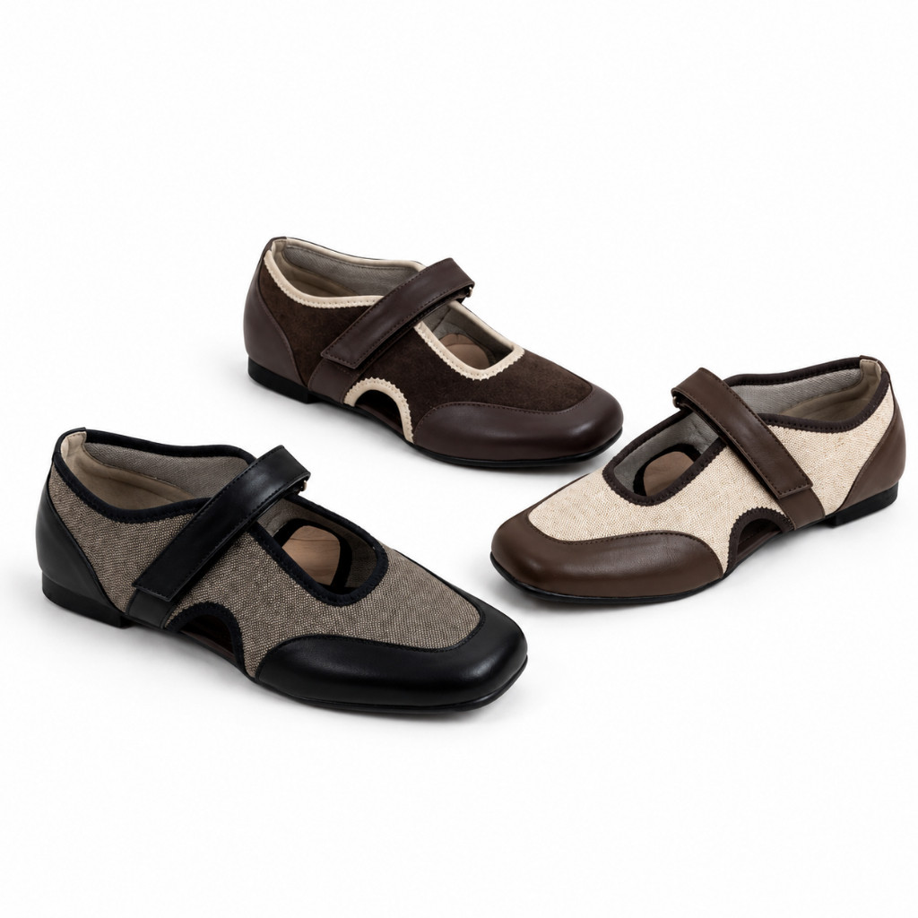Roxy Sepatu Flatshoes Balerina Wanita Mary Jane Daily Anti Selip Nyaman