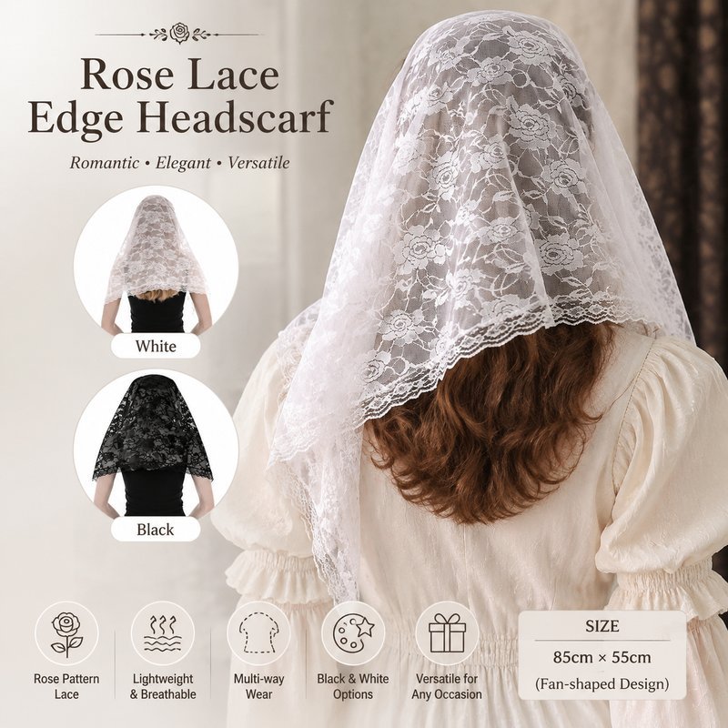 Mantilla Kerudung Katolik Mantila kerudung misa katolik Mantila katolik Kerudung mantila Veil hitam