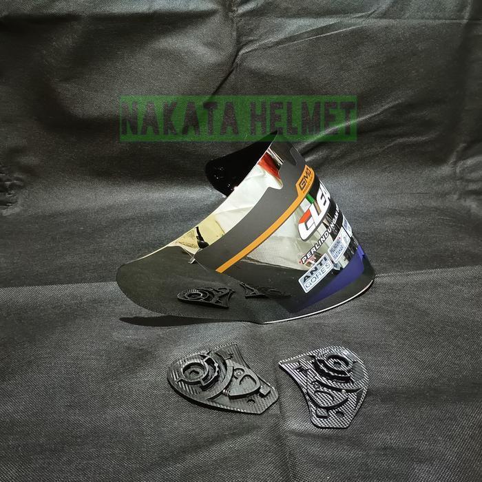 Kaca helm KBS N1 flat visor helmet kbs N 1 bening hitam red gold blue - FLAT SILVER UV, FREE RACHET