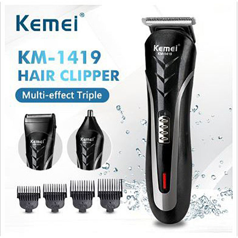 Kemei KM-1419 Hair Clipper 3 in1 Alat Cukur Rambut Kemei 1419