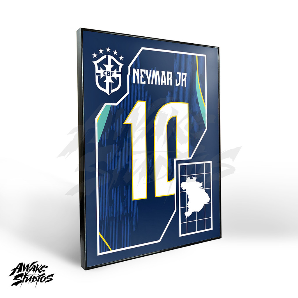 Awake Studios - Poster Jersey Neymar Series | Poster Neymar | Dekorasi Jersey Bola