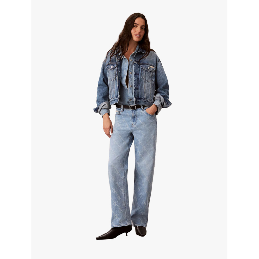 Calvin Klein - 90S Straight Aop Ck Blue Delta Jeans