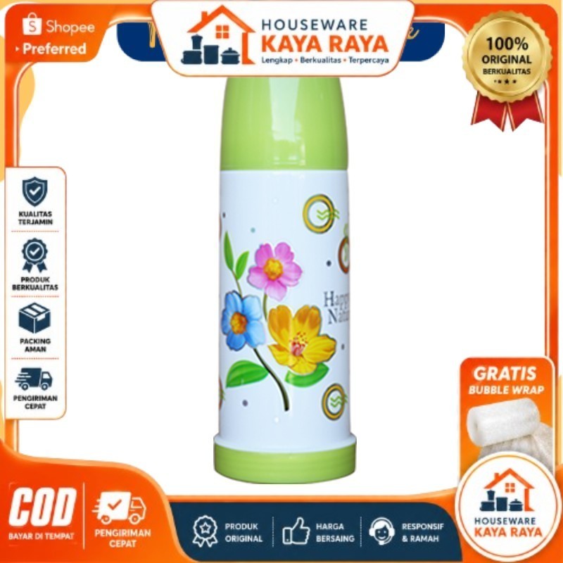HKR - TERMOS AIR PANAS DINGIN VACUUM NOMURI 0.68L (680ml)  MOTIF PECAH BELAH