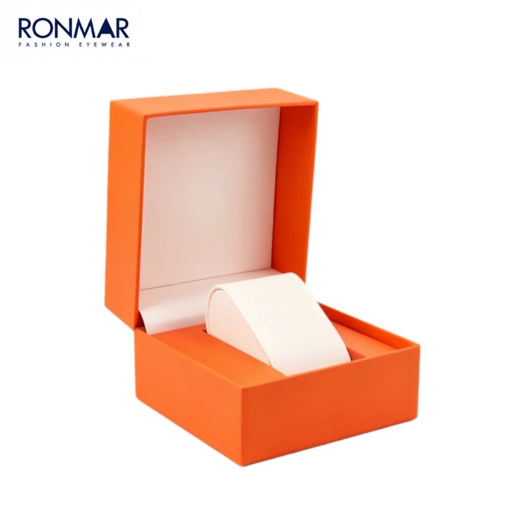 RONMAR Kotak Jam Tangan Premium Oranye Box Jam Tangan Pria Wanita Tempat Penyimpanan Jam Gift Box Ka