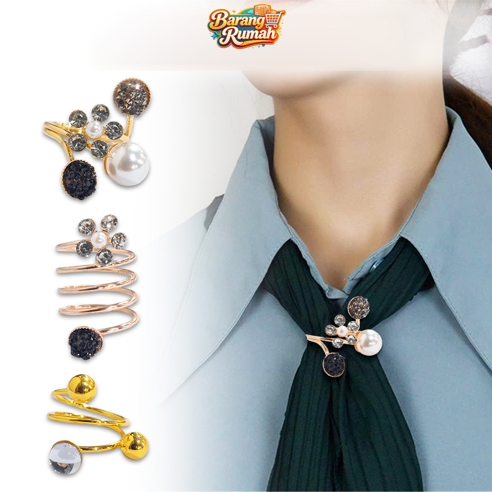 Barang Rumah Cincin Jilbab Bros Kolong Geometri Bahan Alloy Premium Untuk Wanita Muslim Elegan Canti