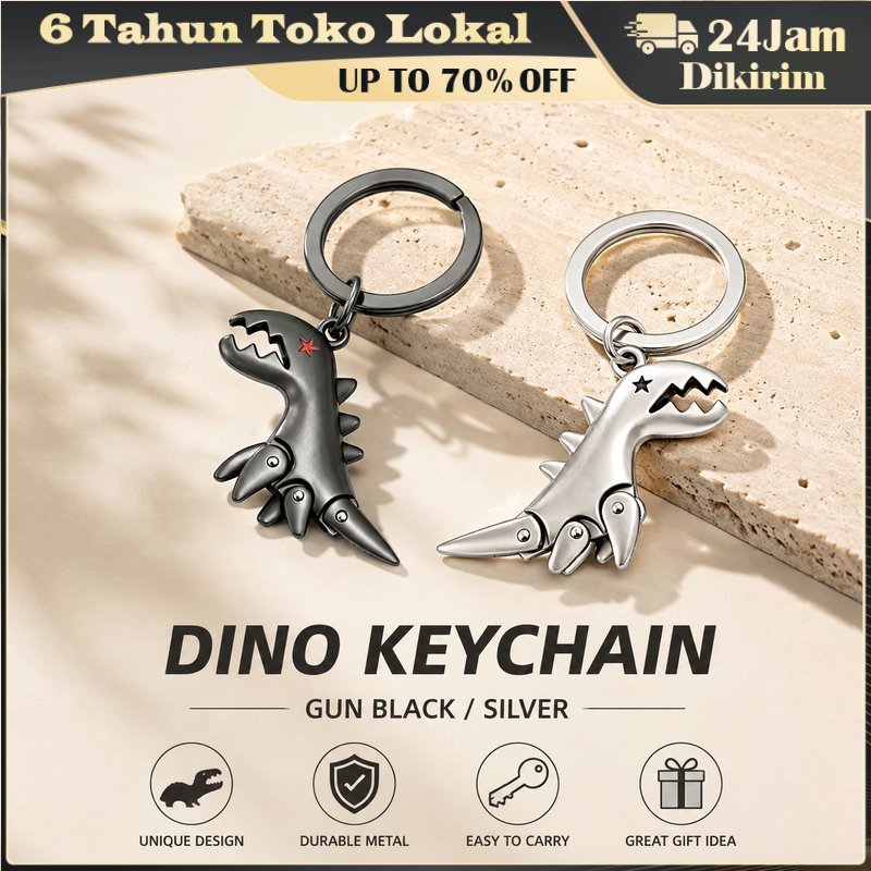 Dinosaur Keychain Matte Kreatif / Gantungan Kunci Dinosaurus 3D Realistis / Car Key Ring Accessories