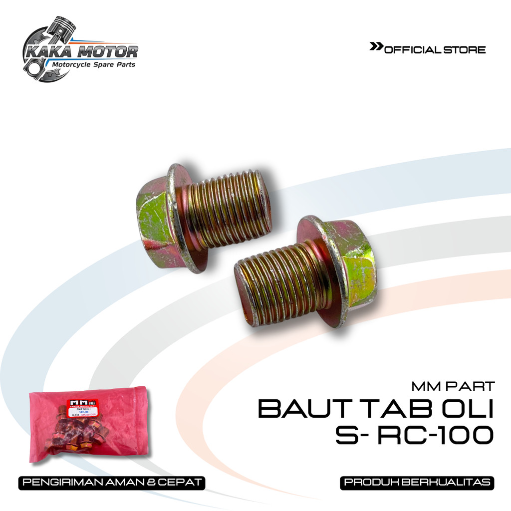 BAUT TAB OLI RC-100 (K-19) HALUS - Baut Tap Tutup Oli Pembuangan Mesin Bawah Suzuki RC 100 (K-19) Dr
