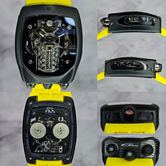 anitajayaabadi Jam tangan Automatic JACOB & CO Bugatti Chiron Sapphire include box - Kuning