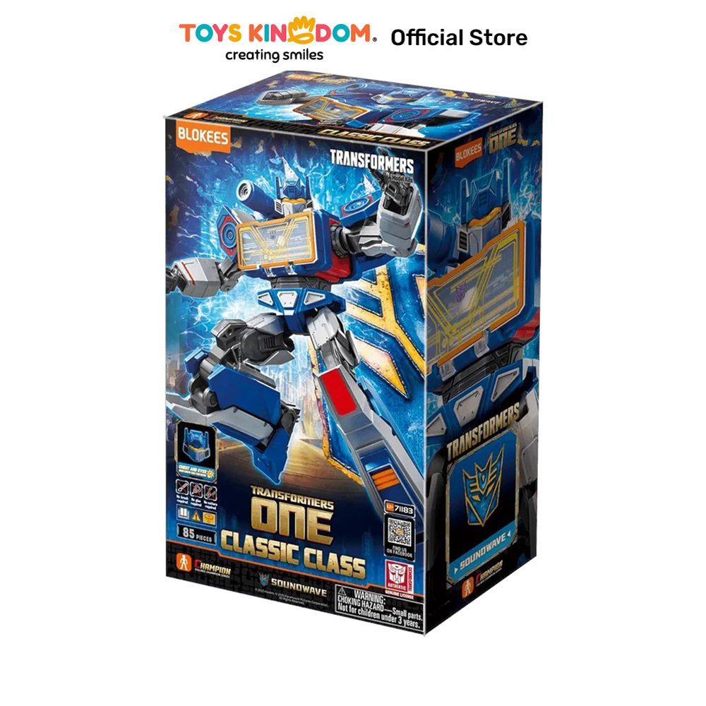 Toys Kingdom Blokees Transformers One Classic Class Action Figure Soundwave - Biru Figur Miniatur Ka