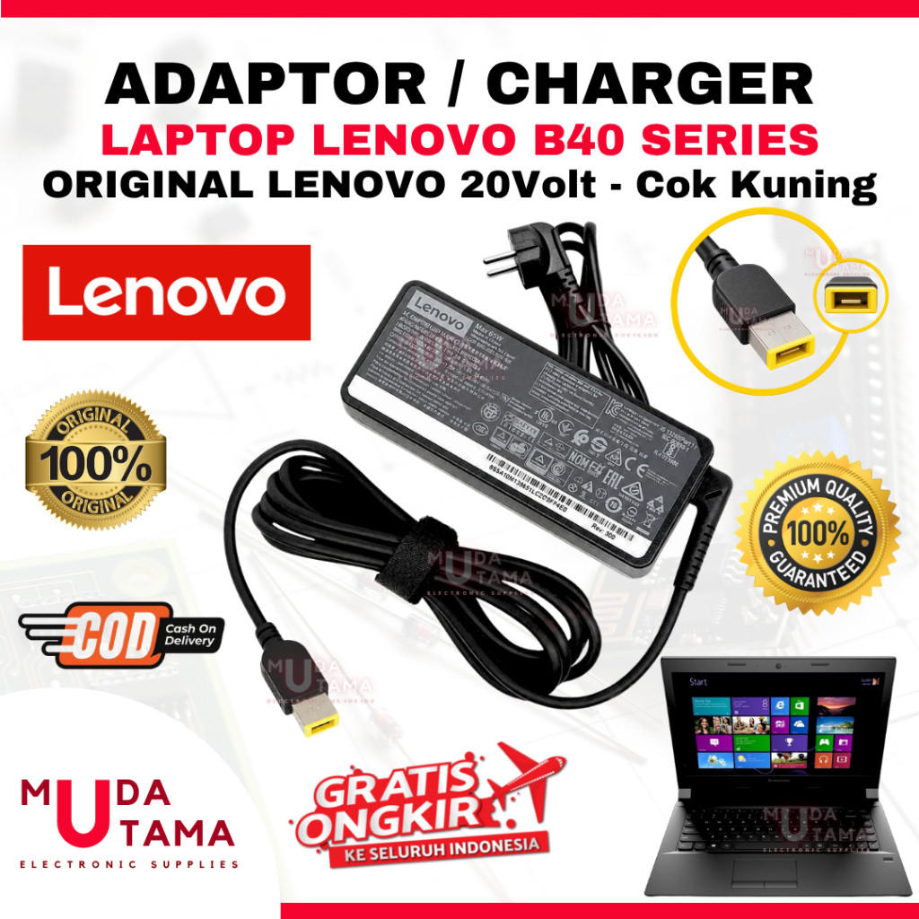 Adaptor Charger Laptop LENOVO B40 USB Kuning B40-80 - Adaptor Laptop LENOVO B40 - Adaptor Laptop LEN