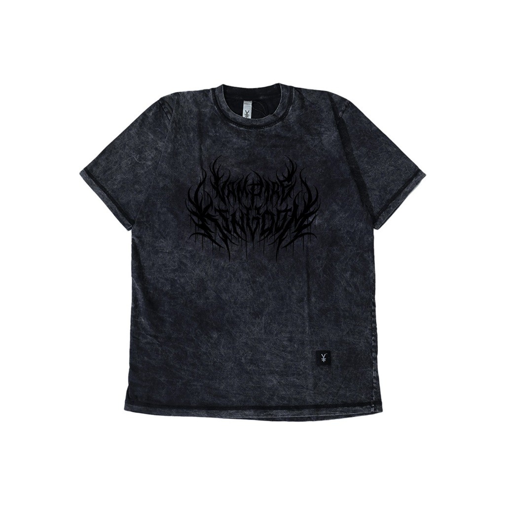 KAOS Kaos Washing Vampire Kingdom Metal Gravethorn Black Hitam