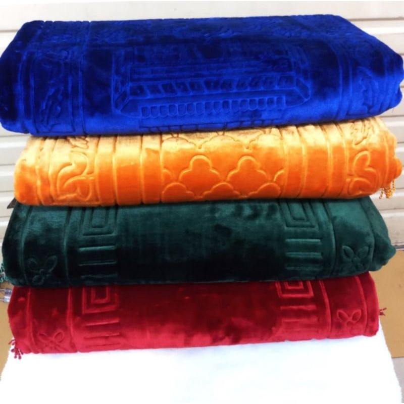 Sajadah Tebal Busa Embos Polos warna/Sejadah Empuk Turk