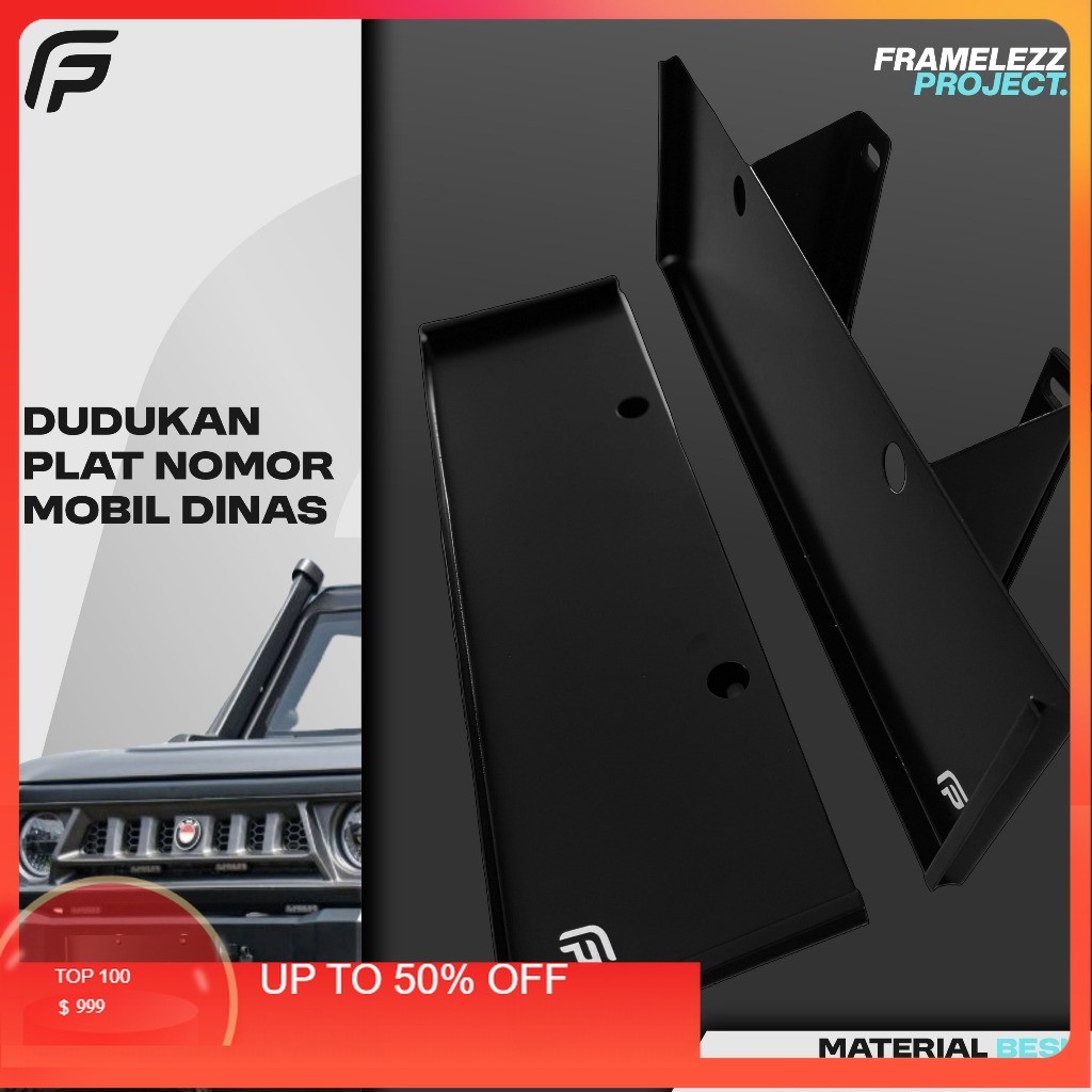 Tatakan/Dudukan Plat Nomor Mobil Dinas Pejabat Bracket Plat Besi Dudukan Plat Pejabat Dudukan Plat T