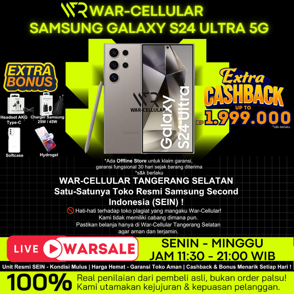 SEIN | SAMSUNG GALAXY S24 ULTRA 5G 12/1TB 12/512GB 12/256GB SECOND RESMI INDONESIA | BUKAN HP INTER