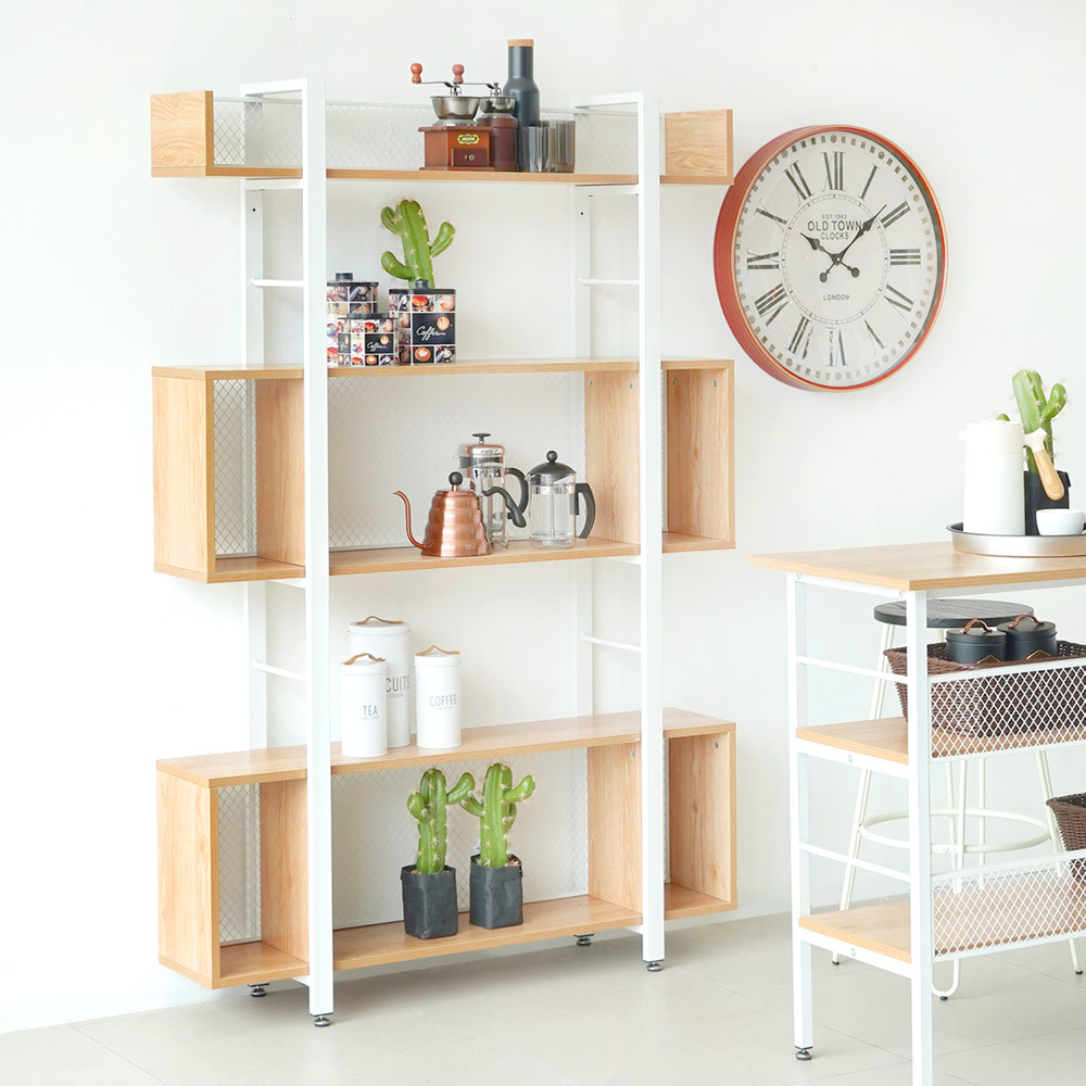 Informa Macy 120 cm Rak Metal 3 Tingkat - Cokelat Kayu Organizer Serbaguna Tempat Simpan Barang Mult