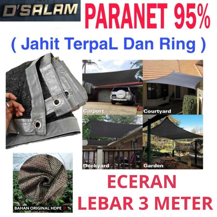 PROMO  Paranet 95% Grade A JAHIT TERPAL + RING ( eceran ) Lebar 3 meter PARANET