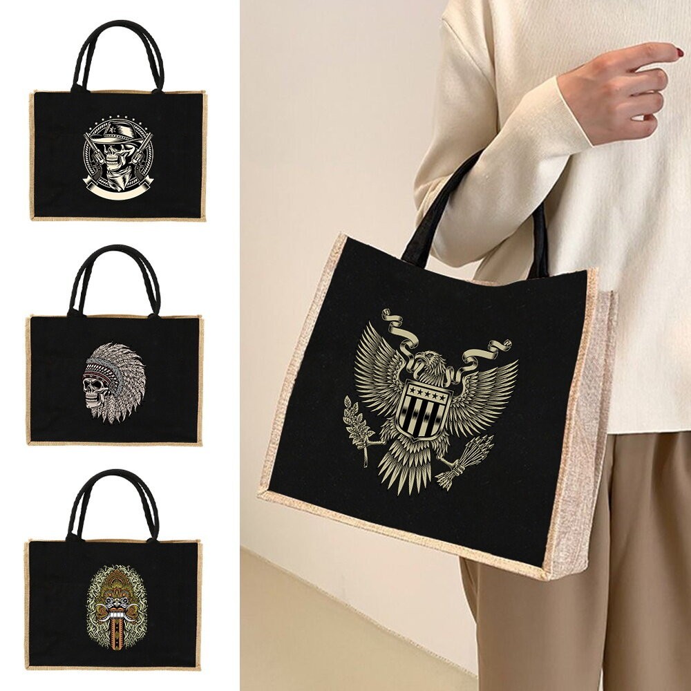 Tote bag Tote bag Jute Bag Handbag Linen Shoulder Bag Sacks JuteWomen Shopping Bags Bags Designer Va
