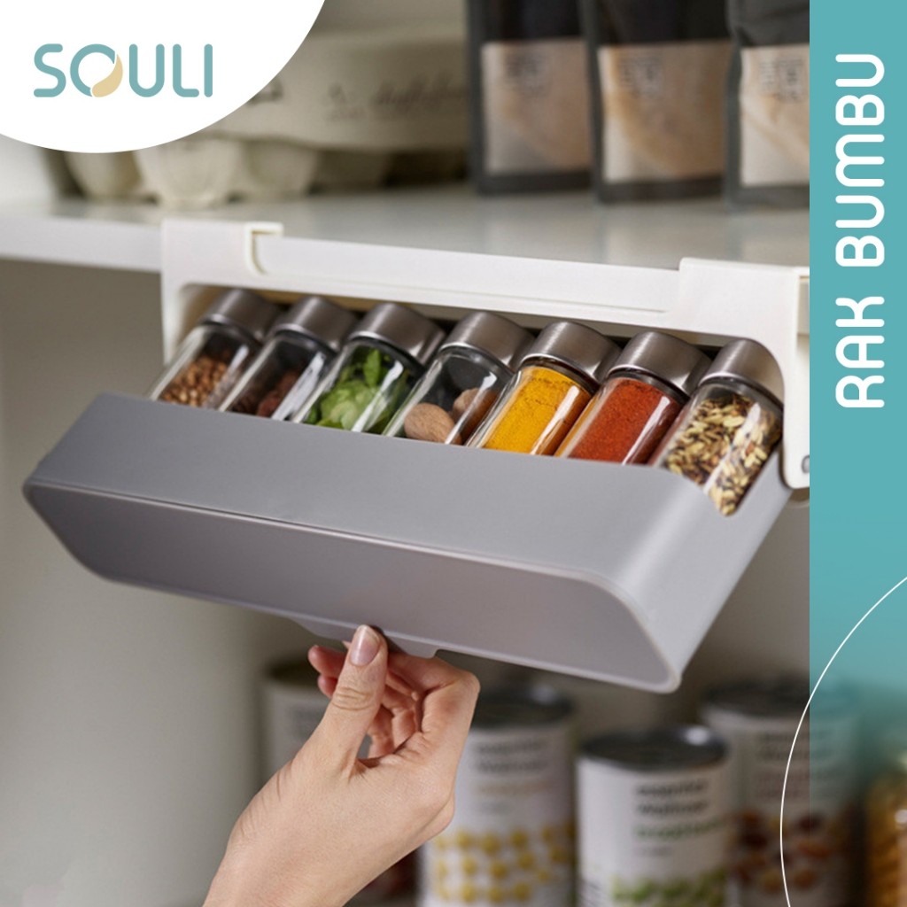 Souli - Rak Bumbu Dapur gantung GRATIS 6 Botol / Rak bumbu botol