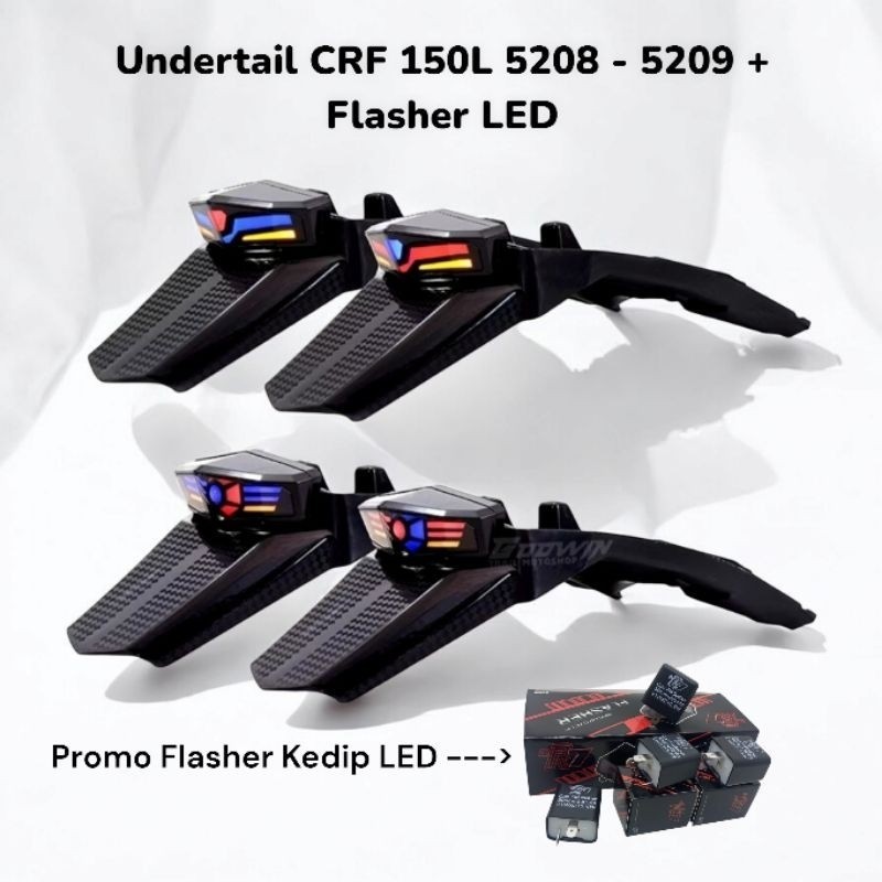 Spakbor Belakang crf 150l Undertail Stoplamp CRF 150L 5208 5029 LED + Flasher