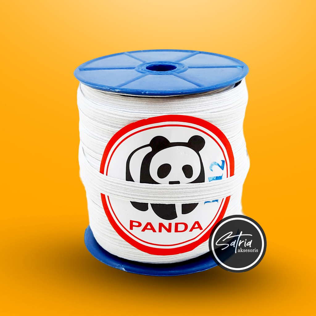 Tali Karet Elastic Panda Putih SJ12 12mm / Tali Karet Kolor