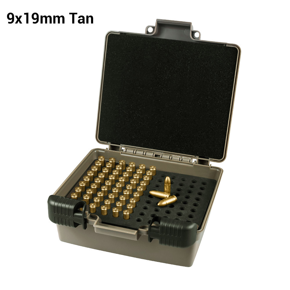 99 Rounds Bullet Box Ammo Case 9mm .223/5.56mm 7.62x39 Pistol Rifle Ammo Carry Storage Box Flip-Top 