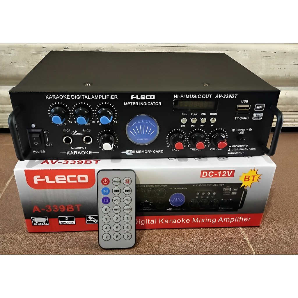 NEWW Fleco AV-339BT Amplifier Karaoke Bluetooth 800W dengan MP3 Player dan Radio FM