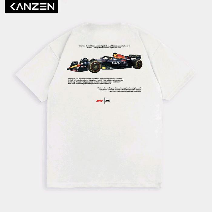 (COD) Kanzen T-shirt REDBULL RACING F1 Kaos Katun - PUTIH, M