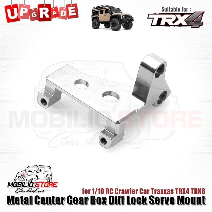 Metal Center Gear Box Diff Lock Servo Mount for RC Traxxas TRX4 TRX6 - Black