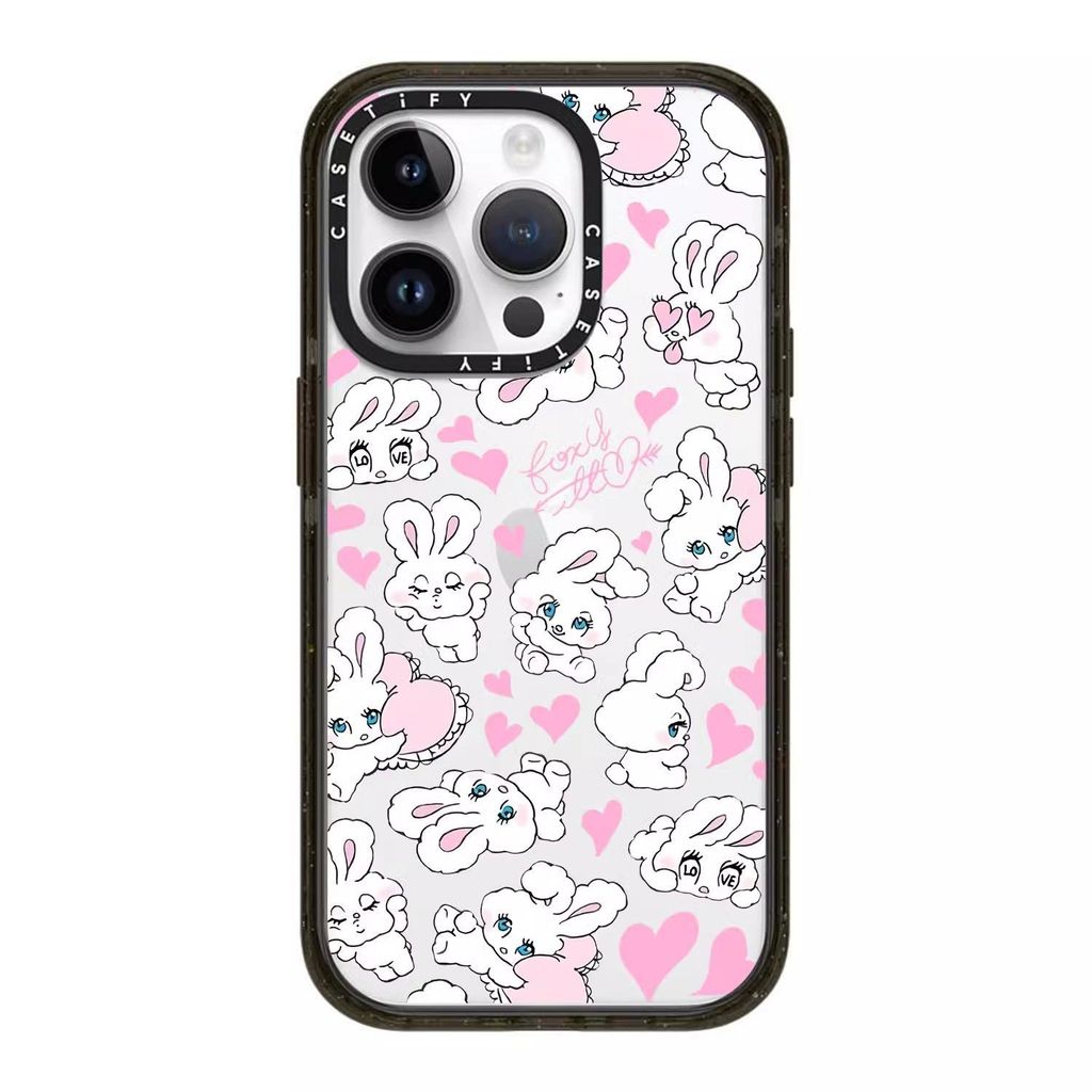 CASETiFY Collaboration Celebrity Same Style Foxy Heart Playful Bunny iPhone 16 Apple 15 Phone Case 1