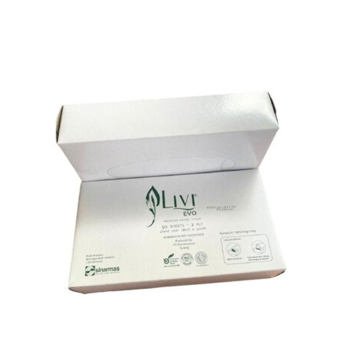 Tisu Wajah Eco  LIVI Tissue Facial Flat Box 50 Sheets 2 ply