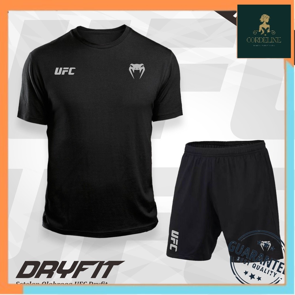 Setelan Olahraga Pria UFC Dryfit 1 Set Baju Jersey Sport