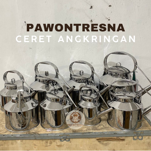 Ceret Angkringan Teko Air Bahan Stainless Steel Tebal Wadah Pemanas Air Wedangan Ukuran 1,5 Liter, 3