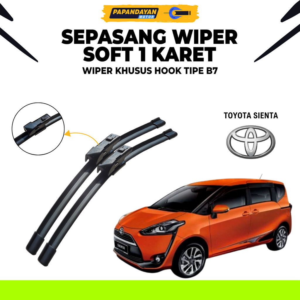 Wiper Blade Toyota Sienta Frameless Pembersih Kaca Depan Mobil 1 Set Kiri dan Kanan