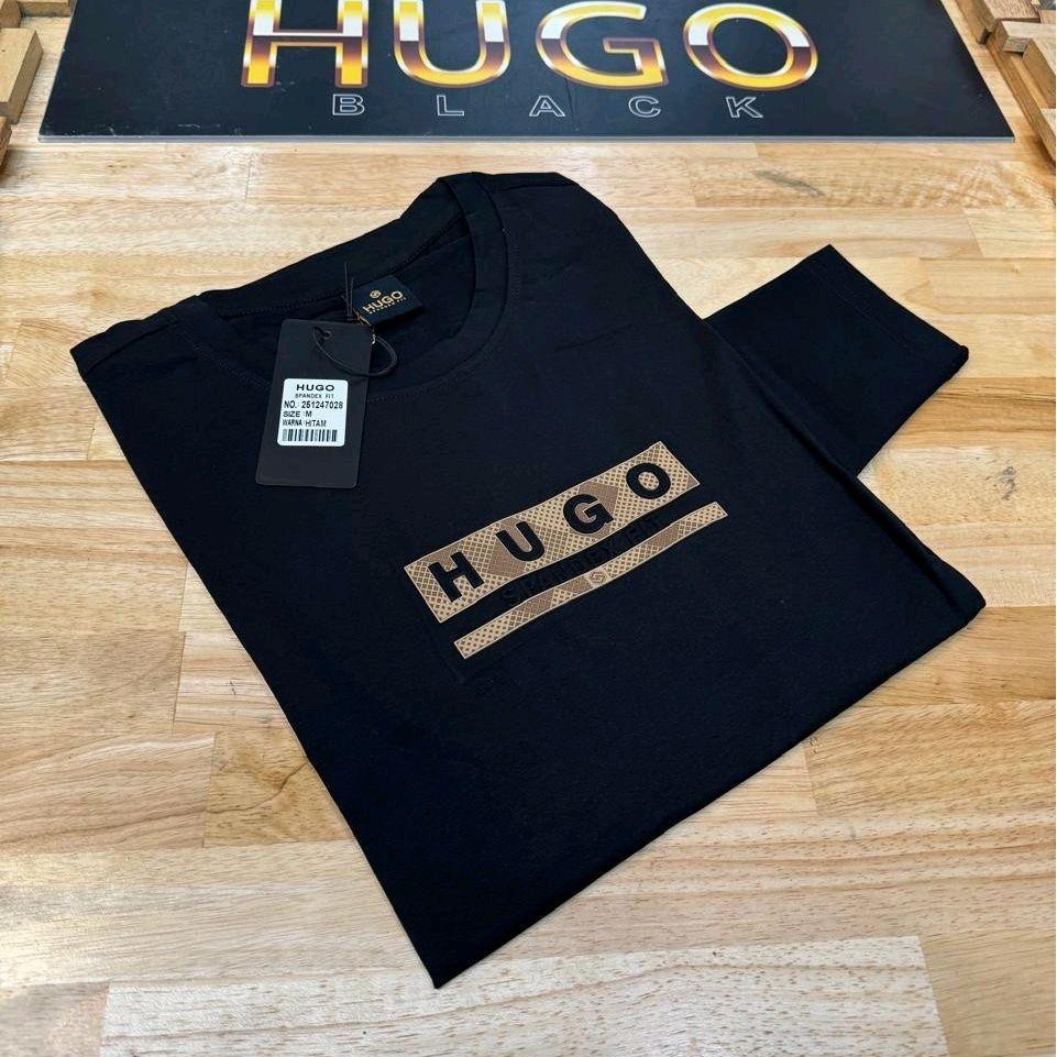 [ TERLARIS ]Baju Kaos Lengan Panjang Pria HUGO Selection 100% Original  - Spandex Premium Nyaman Dip