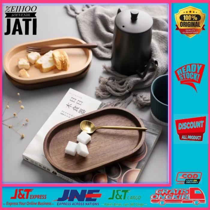 Baki Piring Kayu Alas Cangkir Pot Bunga Alas Piring Dapur
