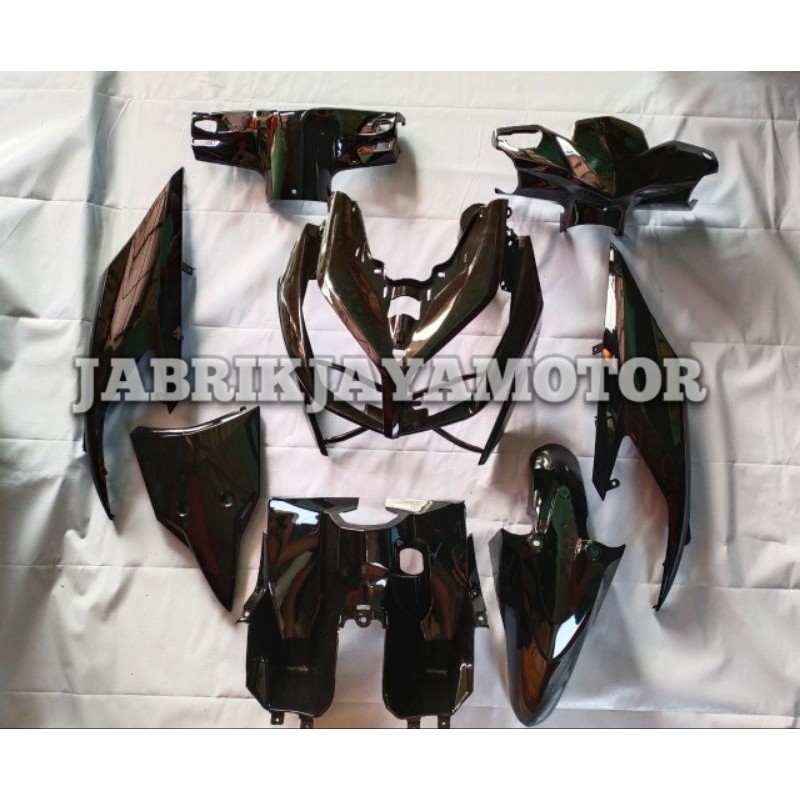 cover full set body halus Honda Vario Techno 110 karbu CBS warna hitam glossy hitam doff