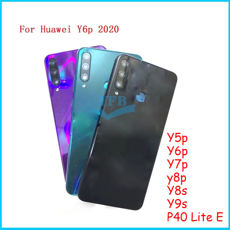 For Huawei Y5p Y6p Y7p Y8p Y8s Y9s 2020 P40 Lite E Back Battery Cover Rear Panel Door Housing Case R