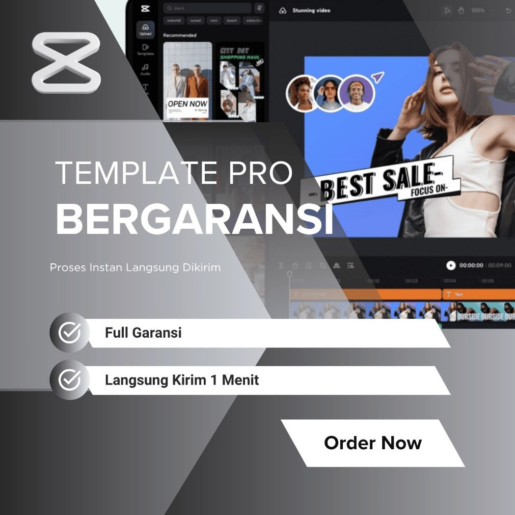 Full Template dan Edit Pro Capcut Pro 1 Tahun Full Garansi
