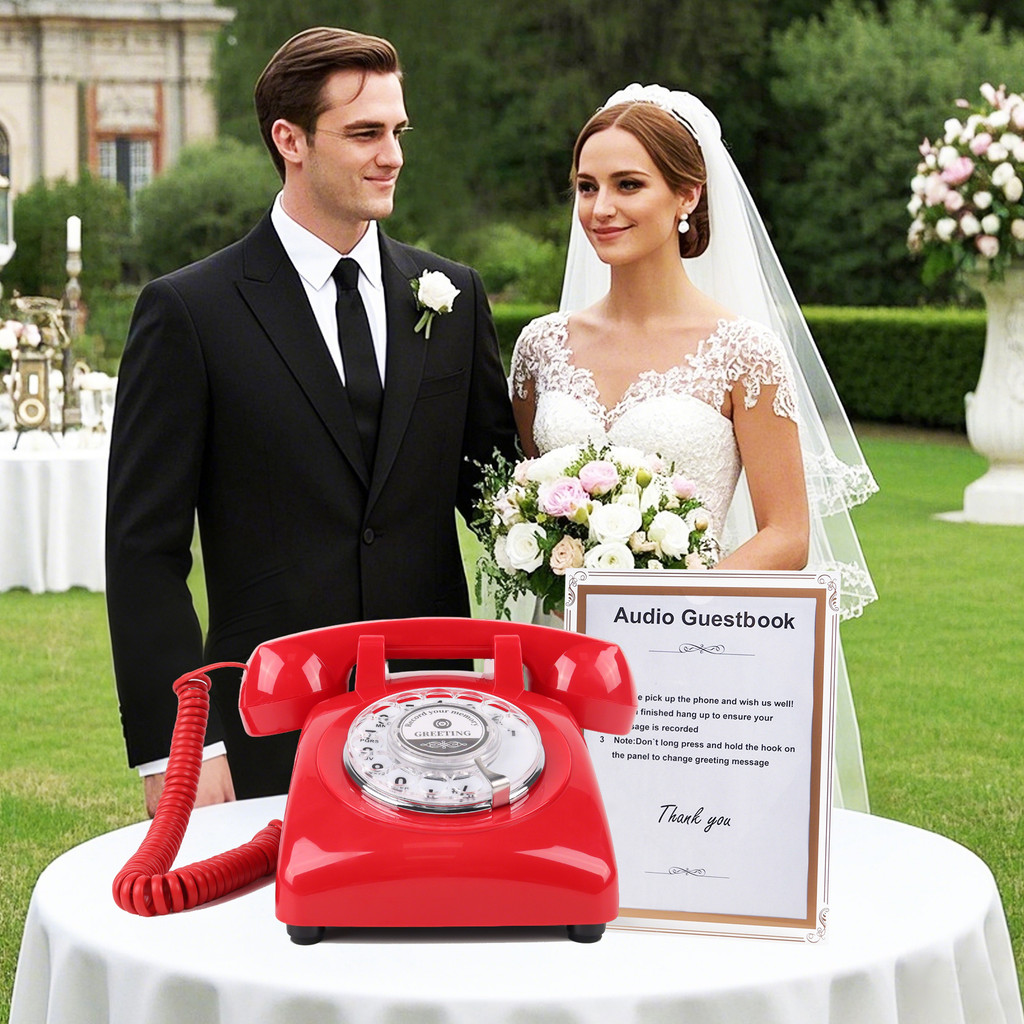 Guest book telephone,Voice recorder, Retro phone,Anniversary memory phone,USB rechargeable voice rec