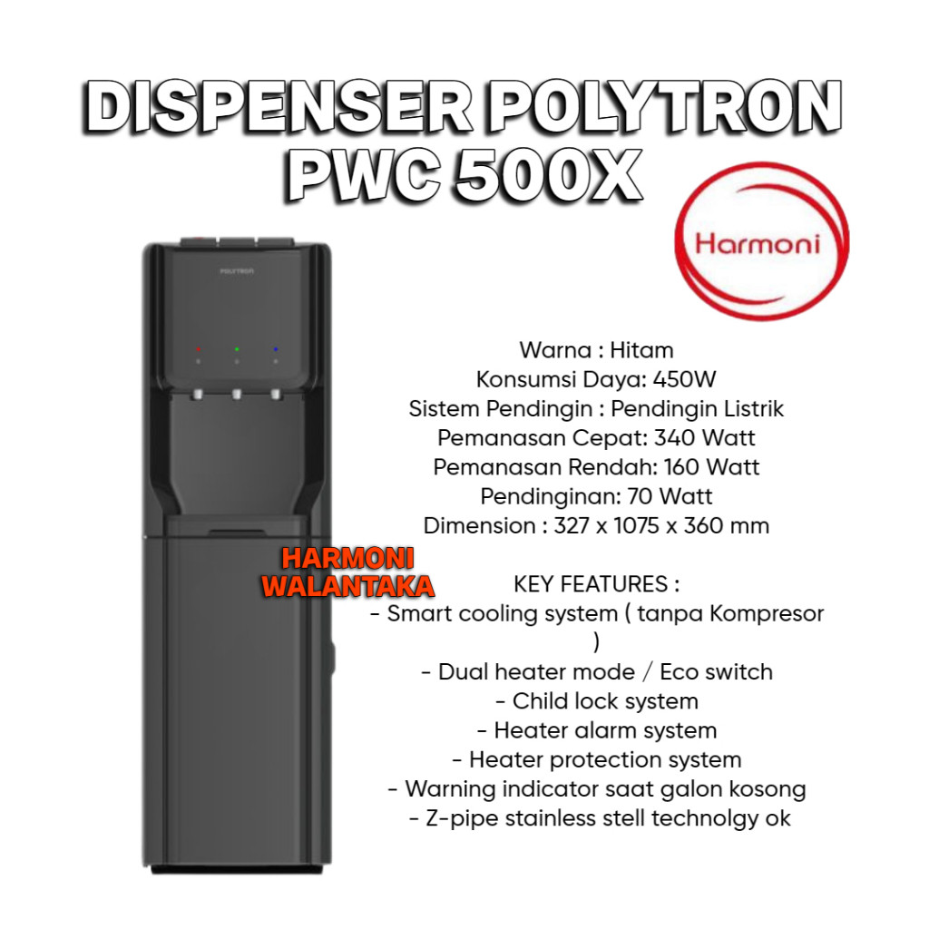DISPENSER POLYTRON PWC 500X DISPENSER GALON BAWAH POLYTRON PUTIH PWC 500X DISPENSER TINGGI GALON BAW