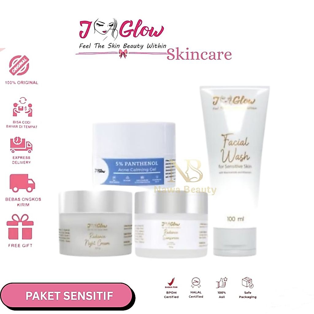 JGLOW PAKET Sensitif - Jglow Skincare Mengatasi wajah sensitif