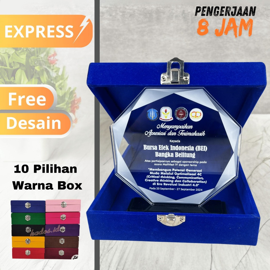 Plakat, Penghargaan, Trophy, Plakat Wisuda, Akrilik Express 8 Jam