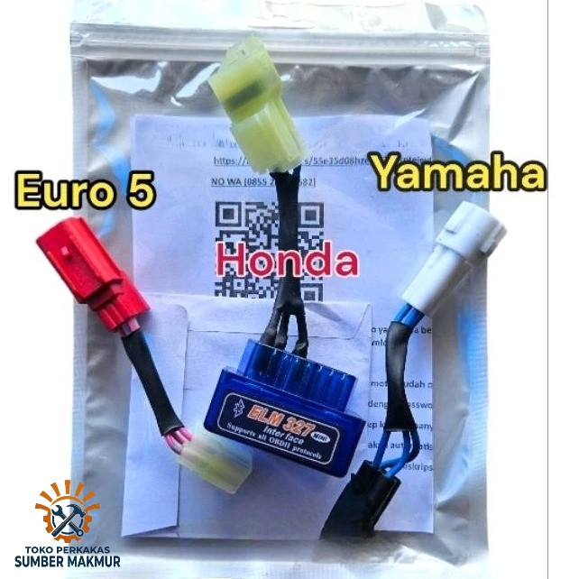 Paket scanner motor injeksi Obd2 untuk motor injeksi Honda dan Yamaha