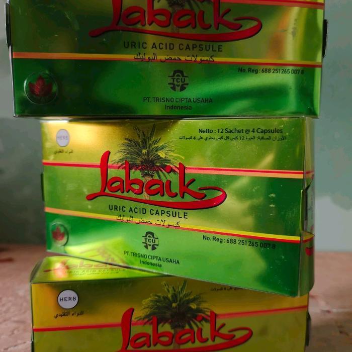 KAPSUL HERBAL LABAIK  Labaik Herbal Kapsul Isi Uric Acid Capsule 12 Sachet 4 Kapsul Herbal Terbaik u