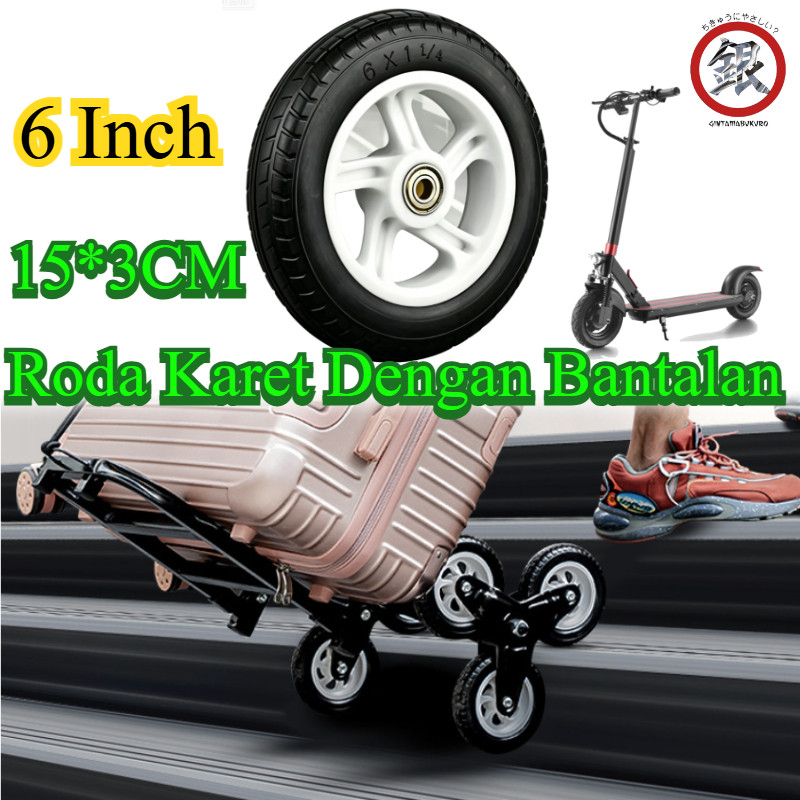 (Dengan Bantalan) 15*3CM RODA BELAKANG SCOOTER PEDAL UNIVERSAL / SCOOTER INJAK / Roda Skuter INJAK O