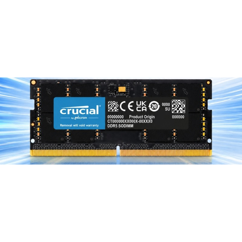 Crucial DDR5 RAM 16GB/32GB 4800MHz CL40 SODIMM 262-Pin Laptop Memory Module Compatible with Intel 12